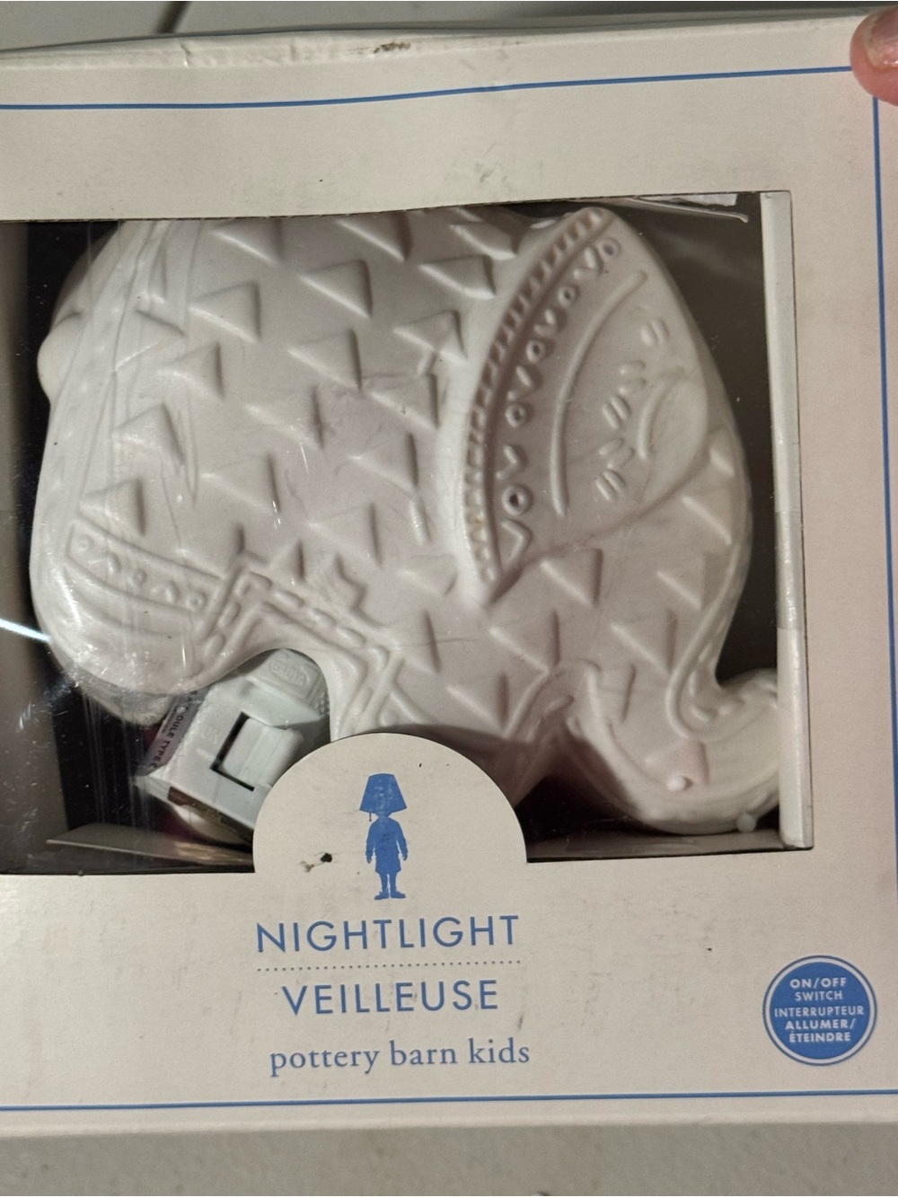 Pottery Barn Kids Blue Logo Card on Cream Background